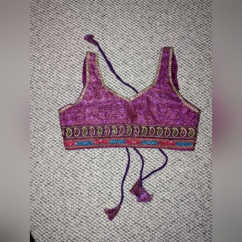 Purple Embroidered Women's Top